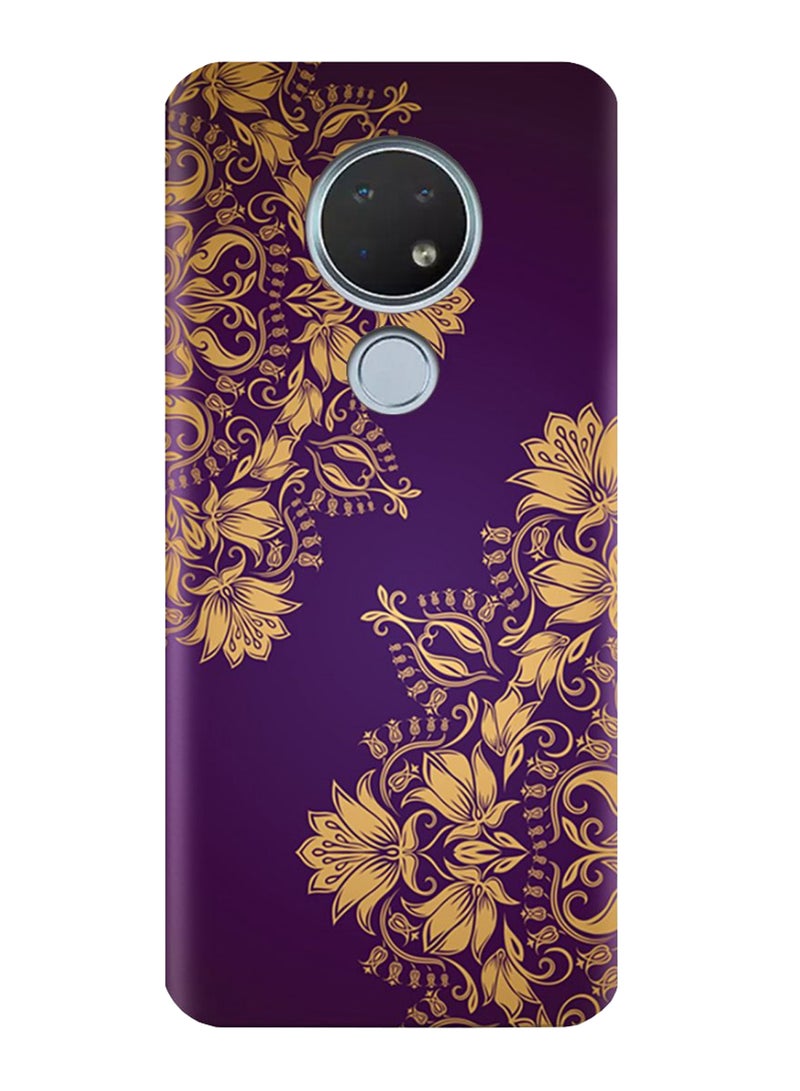 AMC DESIGN Floral Mandala Pattern Protective Case Cover For Nokia 6.2 Purple/Gold - Image 2