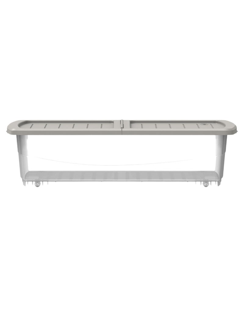Home Box Underbed Storage Box With Wheels Clear/Grey  - Image 1
