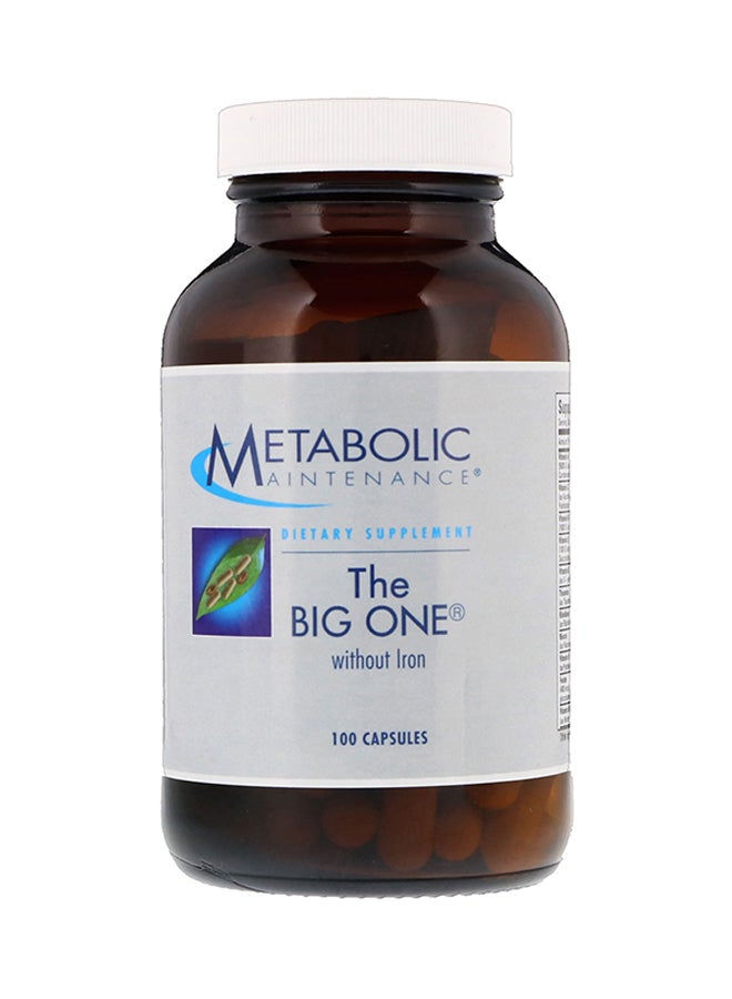 ميتابوليك مانتينانس مكمل غذائي ذا بيج وان خالٍ من الحديد يحتوي على 100 كبسولة