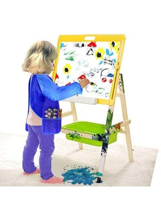 Waterproof Long Sleeve Artist Painting Apron Blue - view 3