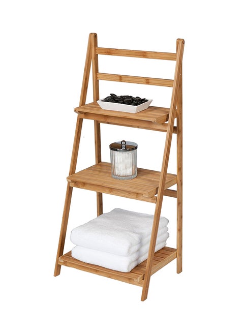 Ecostyles 3-Shelf Ladder Tower Organizer Brown 50x20cm