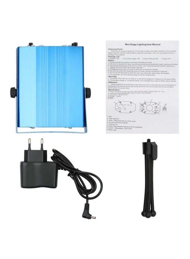 Mini Laser Projector Stage Light Blue 13.5centimeter  - Image 2