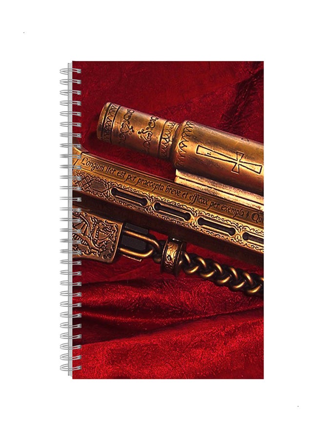 Generic A4 Spiral Notebook Red/Gold/Black 