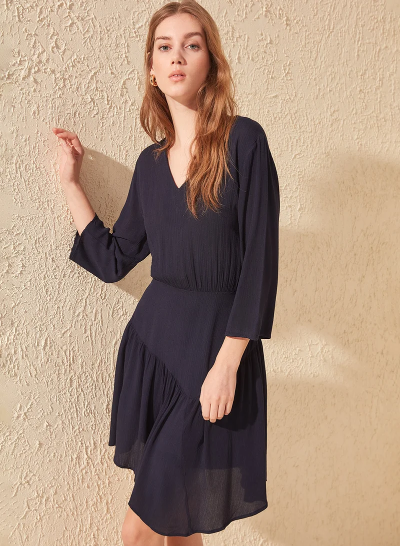 ترينديول Asymmetric Flared Dress كحلي