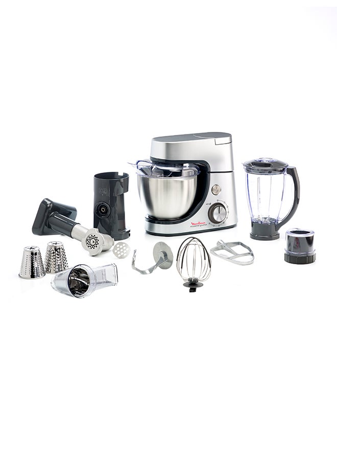 Moulinex - Kitchen Machine | Masterchef Gourmet Kitchen Machine | Silver | Stainless Steel/Plastic | 2 Years Warranty 1100 W QA513D27 Black/Silver - Image 1
