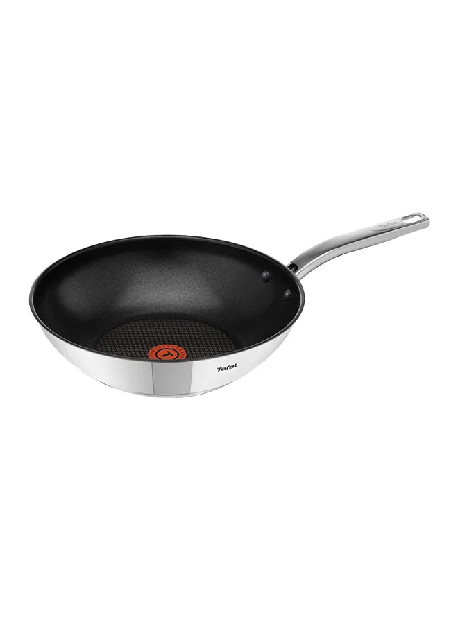 تيفال Intuition 28Cm Wok Pan, Stainless Steel Non-Stick