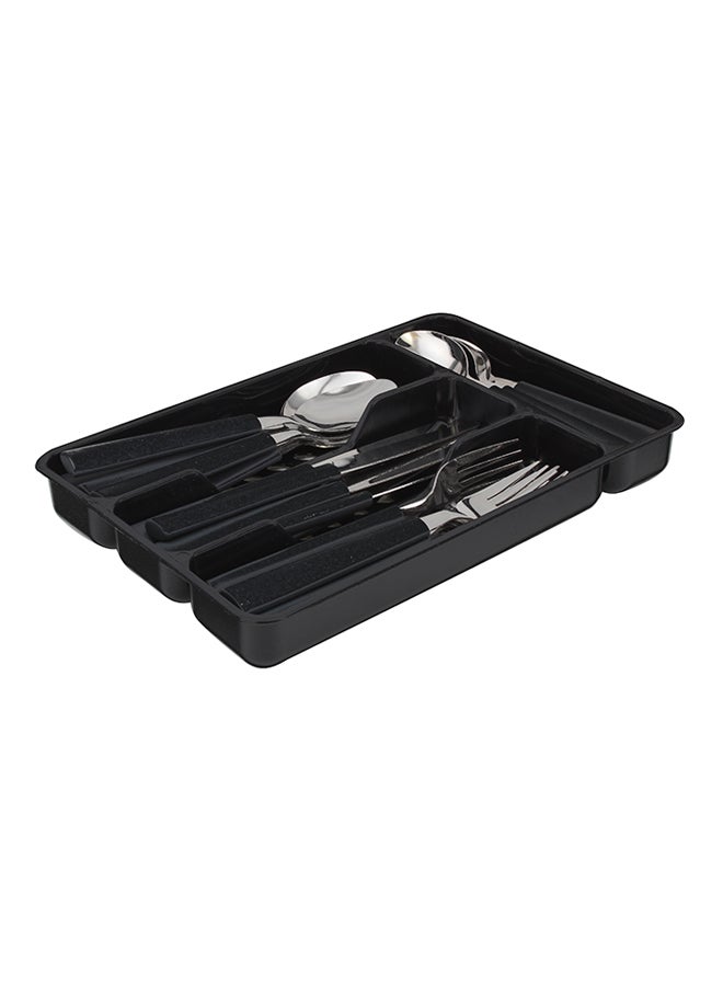 High quality 25-Piece Cutlery Set Black/Silver 18 x 5cm - Image 1
