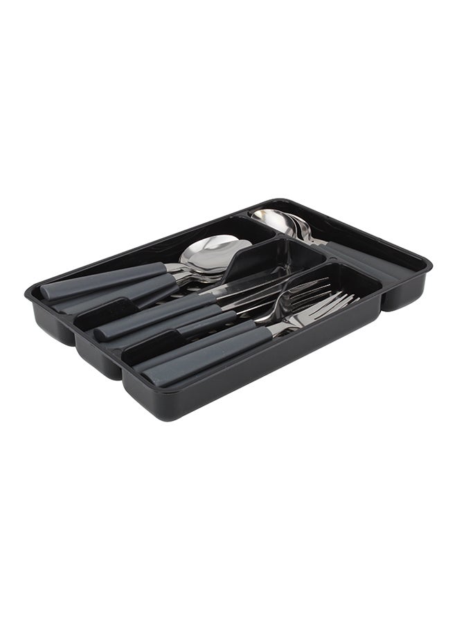 High quality 25-Piece Cutlery Set Black/Silver 18 x 5cm - Image 1