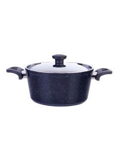 Top Chef Round Stew Pot With Lid Black 24cm 