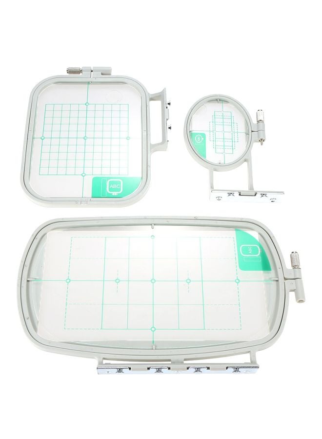 3-Piece Embroidery Frame Set For Brother Sewing Machines Grey/Green/Purple  - Image 1