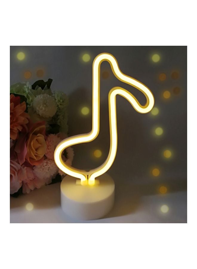 Musical Note Shaped Neon LED Light Yellow 29.0x12.5x5.5cm  - Image 3