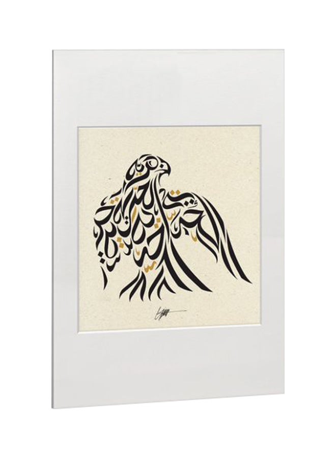 Falcon Printed A3 Mounted Fine Art Beige/Black 29.7x42cm 