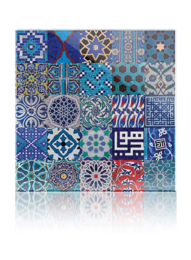 Clarus Edition Islamic Design Wall Art Blue/ Black/ Red 16x16cm - Image 2