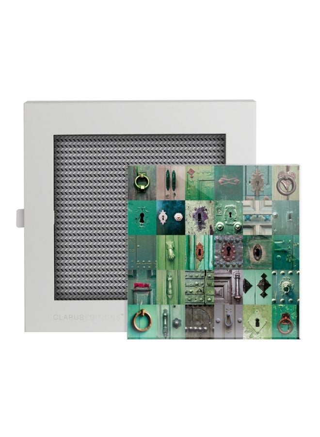 Clarus Edition Decorative Wall Art Green/Grey/Blue 16x16cm - Image 1