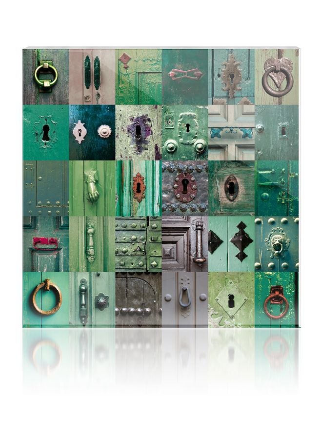 Clarus Edition Decorative Wall Art Green/Grey/Blue 16x16cm - Image 2