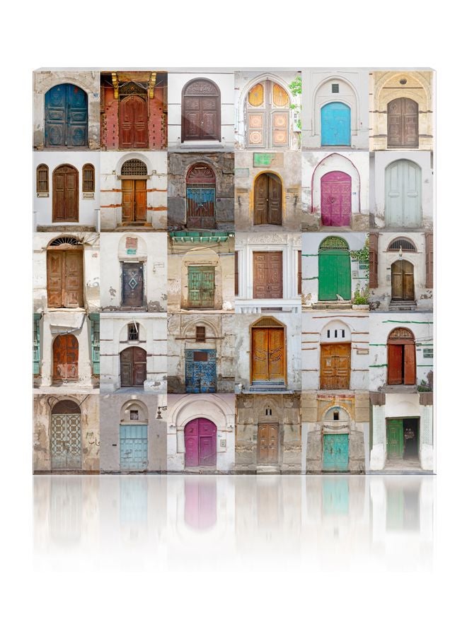Clarus Edition Destination In Time Wall Art White/Blue/Brown 16x16cm - Image 2