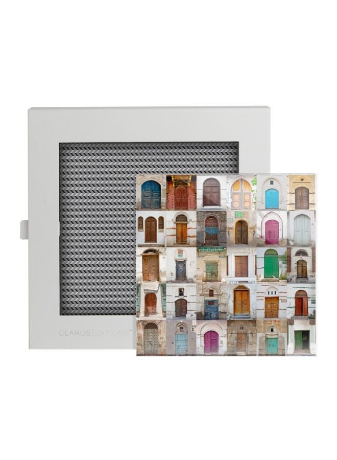 Clarus Edition Destination In Time Wall Art White/Blue/Brown 16x16cm - Image 1
