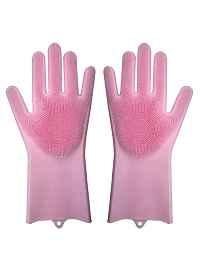 UBOYLI Pair Of Magic Scrubber Cleaning Gloves Pink 35cm - Image 1