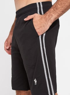 جوكي شورت محبوك مزين بخطوط جانبية أسود  - Image 4