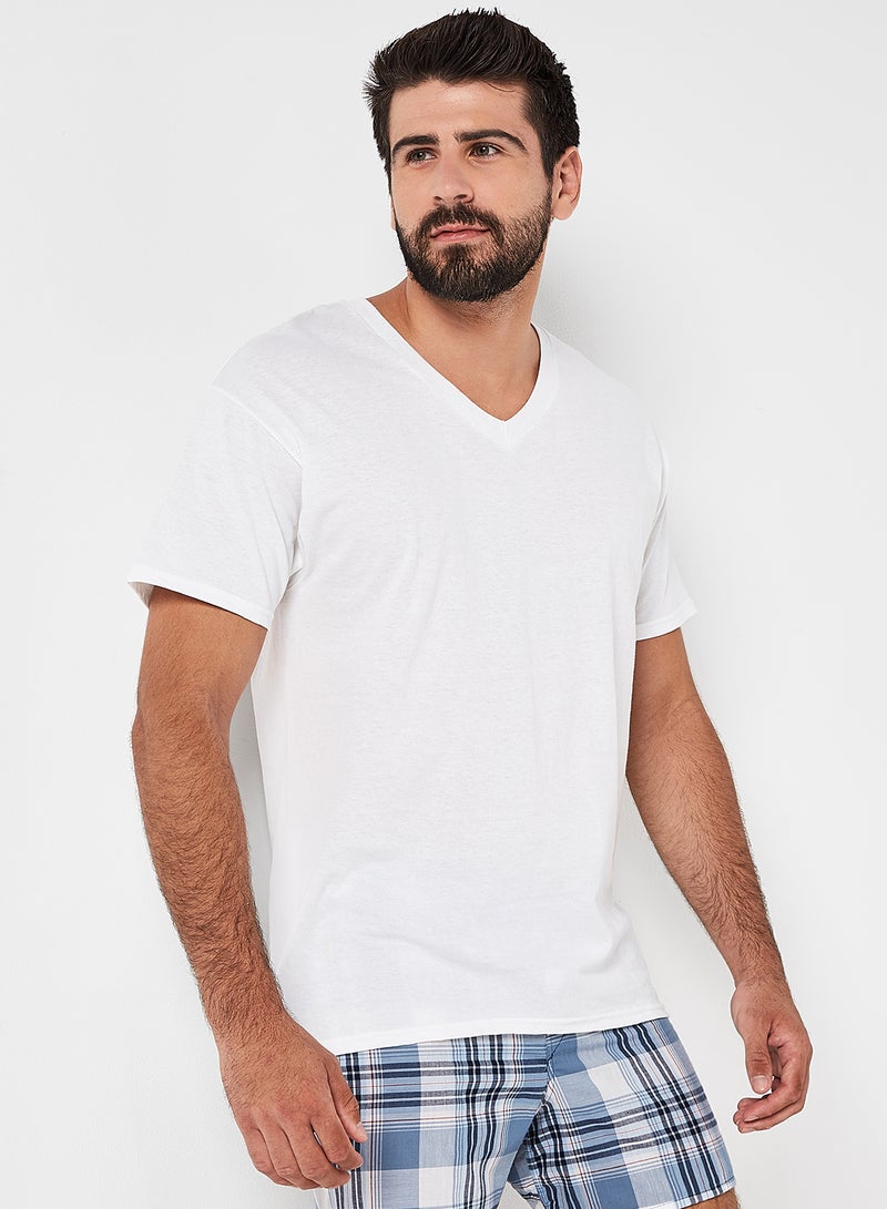 Hanes - 3-Piece Cotton Short Sleeves Undershirt White - Image 1