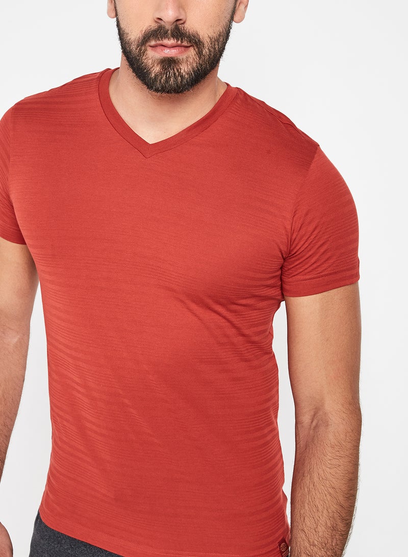 JOCKEY - Solid Design Cotton Short Sleeves T-Shirt Cinnabar - Image 1