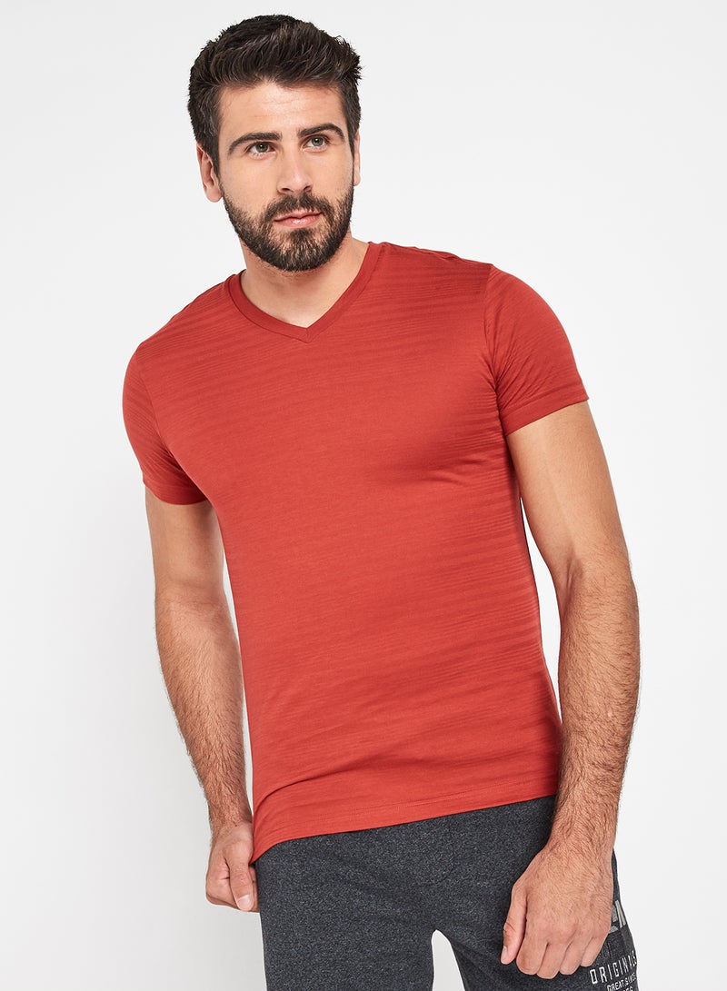 JOCKEY - Solid Design Cotton Short Sleeves T-Shirt Cinnabar - Image 1