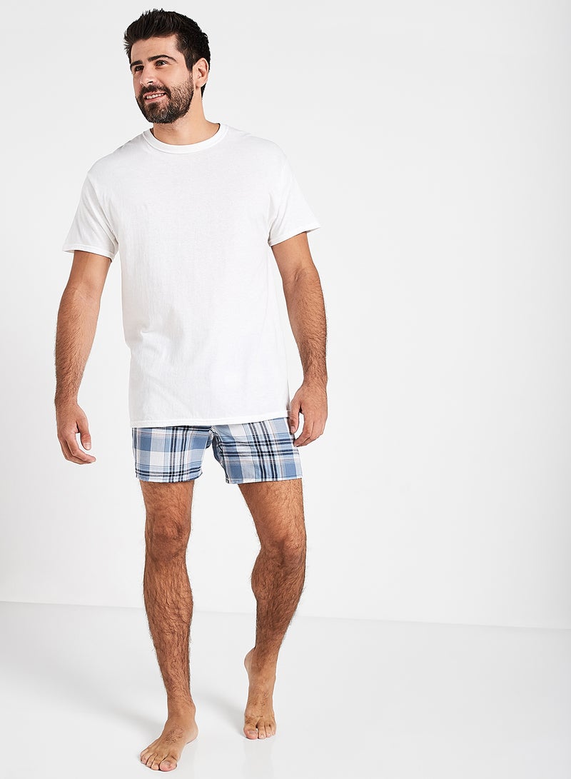 3-Piece Cotton Short Sleeves Undershirt White