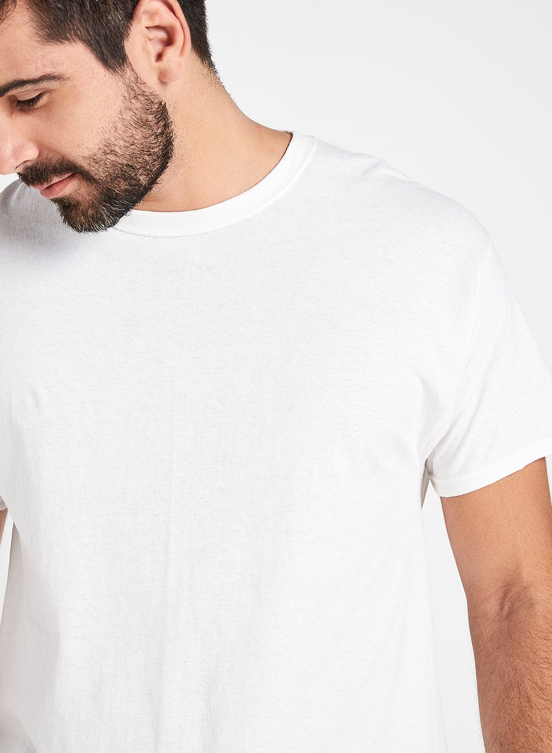 3-Piece Cotton Short Sleeves Undershirt White