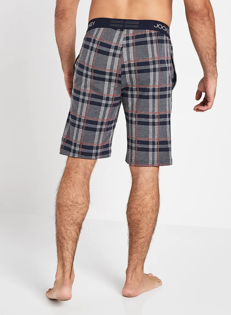 JOCKEY Check Pattern Cotton Fit Shorts