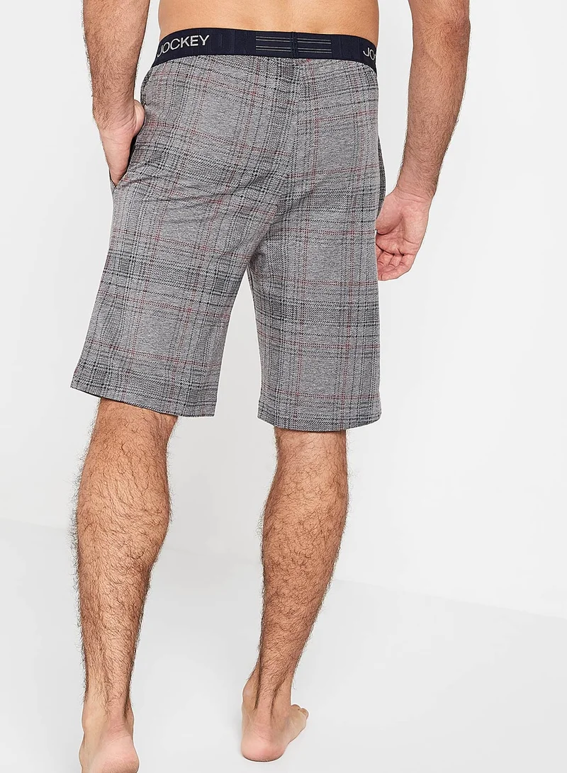 JOCKEY Check Pattern Cotton Fit Shorts