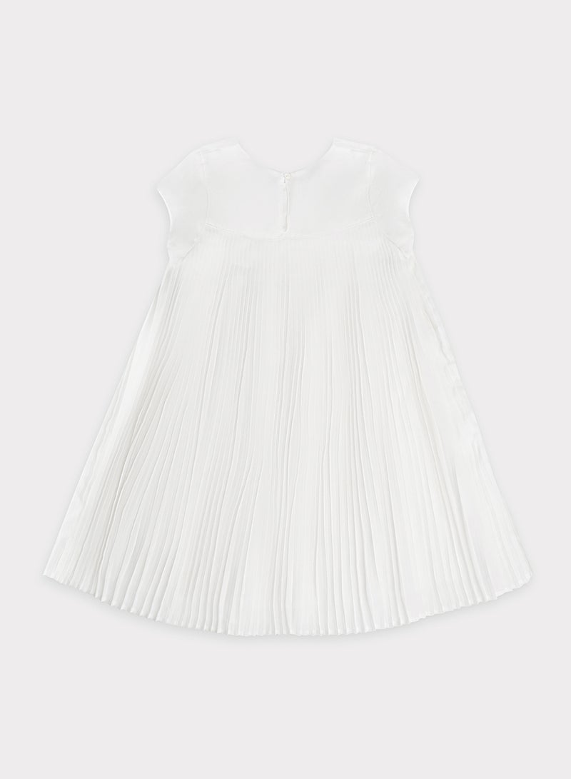 Okaidi Kids Flared Pleated Dress White - Image 2