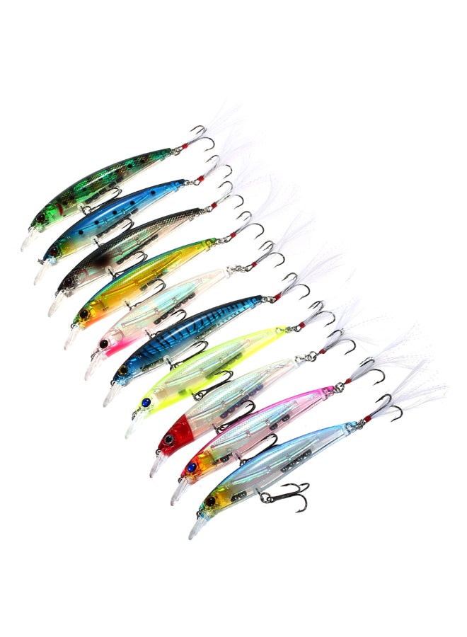 LIXADA - 10-Piece Diving Minnow Hard Fishing Lure Set With Feather Hooks - Image 1