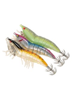 3-Piece Shrimp-Resembled Prawn Squid Jigs Hook Artificial Bait Set 3 x 12cm