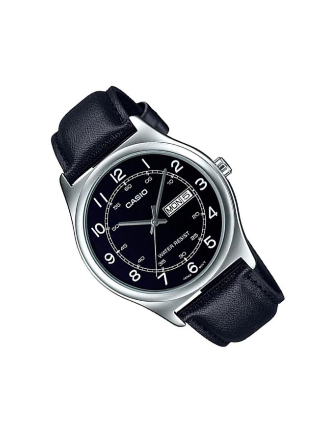 CASIO Men's Leather Analog Watch Mtp-V006L-1B2UDF - Image 2