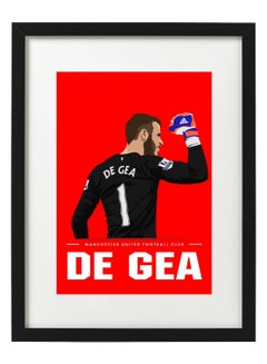 David De Gea Manchester Art Poster With Frame Multicolour 30 x 40centimeter