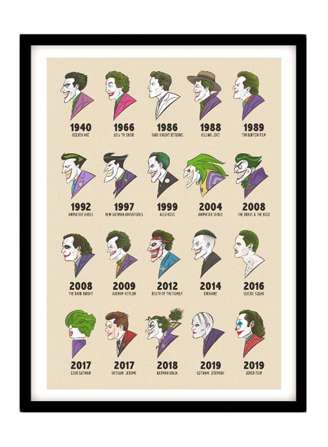 إكسسوارات بومة ملصق بإطار يعبر عن شخصية الجوكر عبر العصور متعدد الألوان 30 x 40Ø³Ù†ØªÙŠÙ…ØªØ±