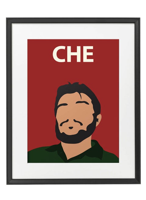 Che Guevara Minimalist Art Poster With Frame Multicolour 50 x 40cm