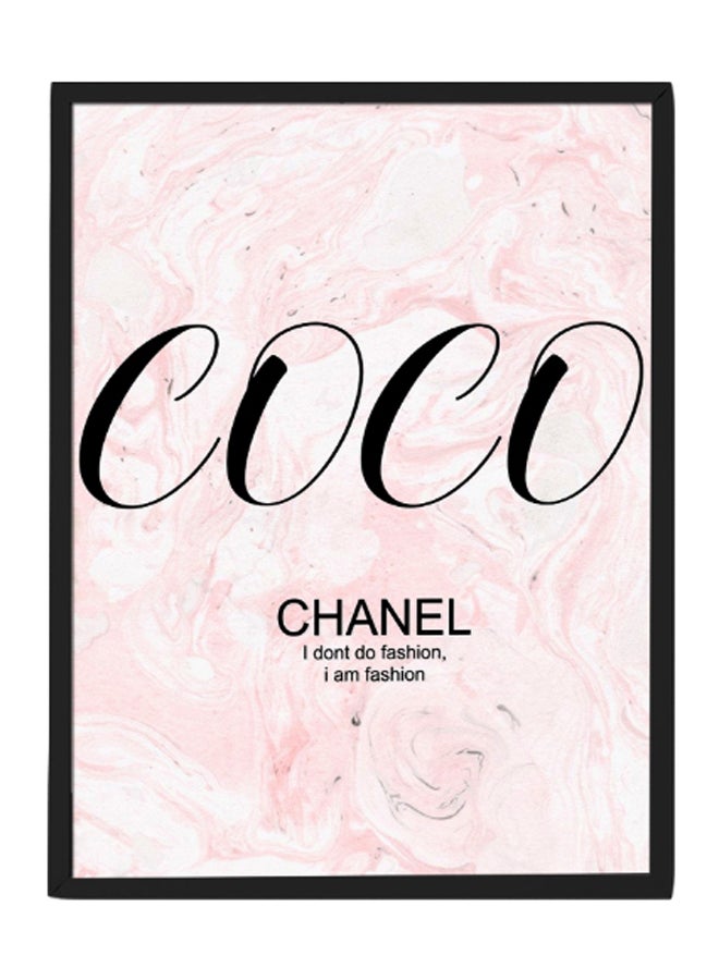 إكسسوارات بومة ملصق مع إطار بطبعة أزياء كوكو شانيل وردي/أسود 30 x 40سم