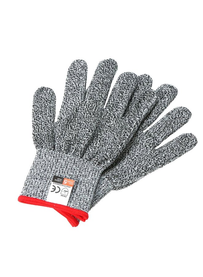 Pair Of Hand Protective Cut-Resistant Glove Black/White/Red 26cm - Image 1