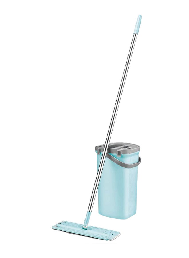Floret Microfiber Flat Mop And Bucket System With Pad Tiffany/Grey 8Liters - Image 1