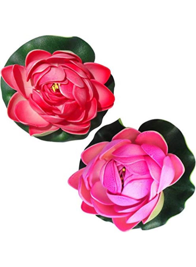 Generic 5-Piece Artificial Floating Lotus Flower Multicolor 4inch  - Image 2