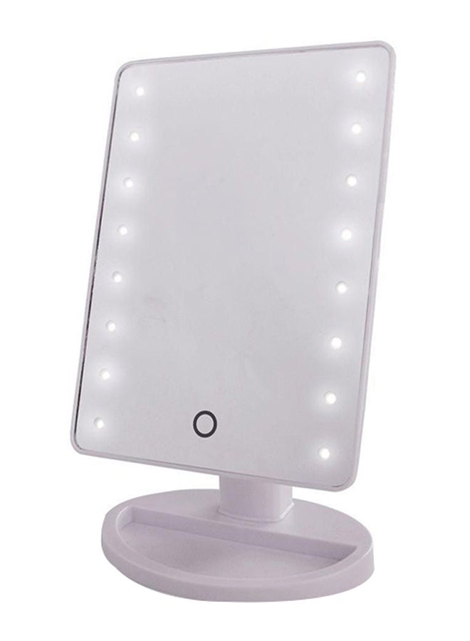 LED Light Makeup Countertop Vanity Mirror White 14 x 8 x 5inch 