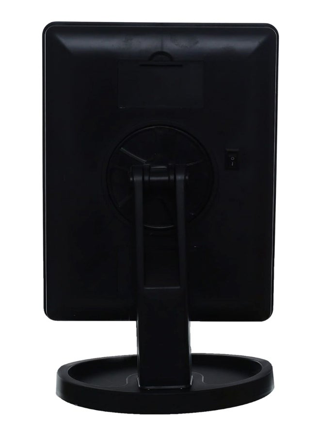 Generic LED Light Makeup Countertop Vanity Mirror Black 22x16cm  - Image 2