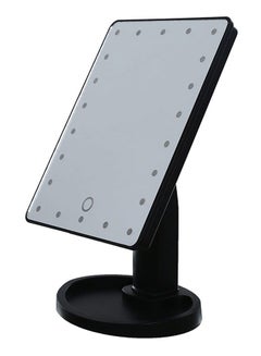 ماركة غير محددة مرآة يمكنك وضعها على الطاولة مزودة بمصابيح بإضاءة LED أسود 22x16سم  - Image 1