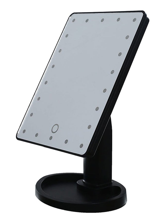 Generic LED Light Makeup Countertop Vanity Mirror Black 22x16cm  - Image 1