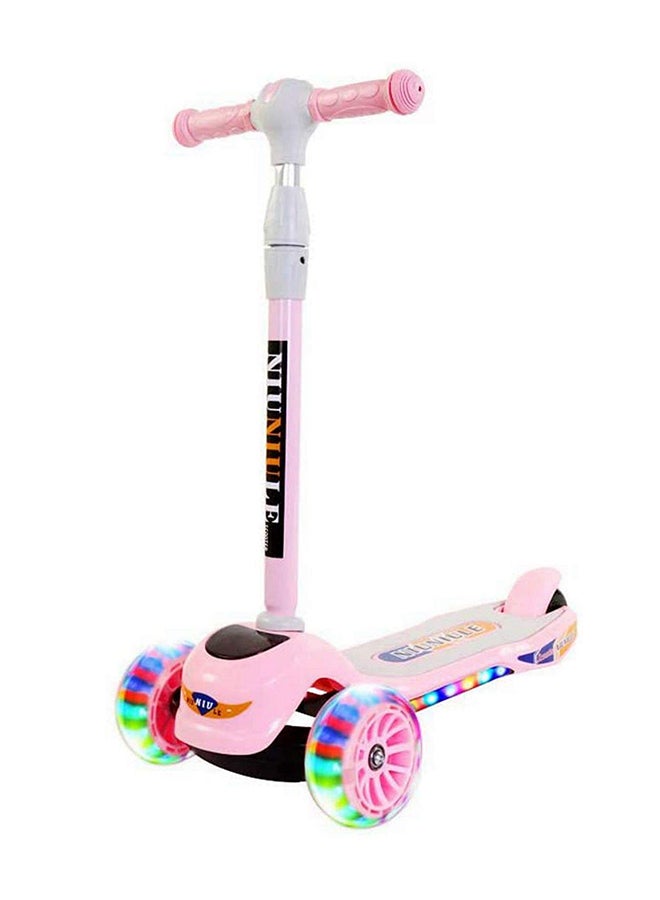 Cool Baby 3-Wheel Adjustable Height Kick Scooter With LED Light And Music Pink - Image 1