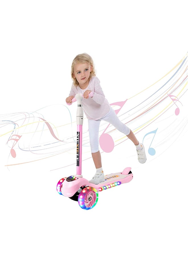 Cool Baby 3-Wheel Adjustable Height Kick Scooter With LED Light And Music Pink - Image 5