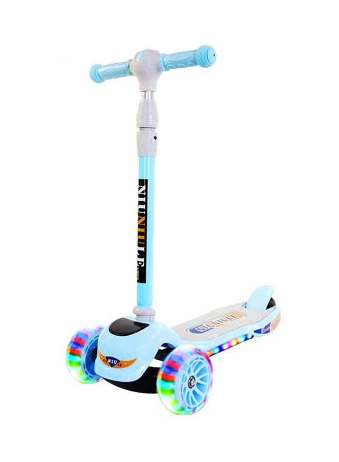 Cool Baby 3-Wheel Indoor And Outdoor Scooter With Adjustable Height And LED Light Music Blue - Image 1