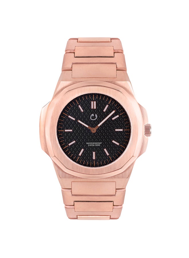 Nuun Stainless Steel Analog Watch Montre01 - 43 mm - Rose Gold - Image 1