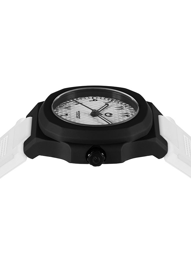 نون ساعة يد بعقارب وسوار من المطاط طراز Kids01-35 مم لون أبيض kids_unisex  - Image 3